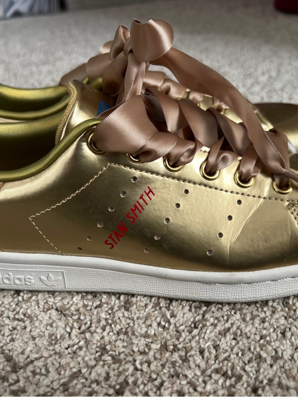 adidas Stan Smith Gold and White Women's Sneakers